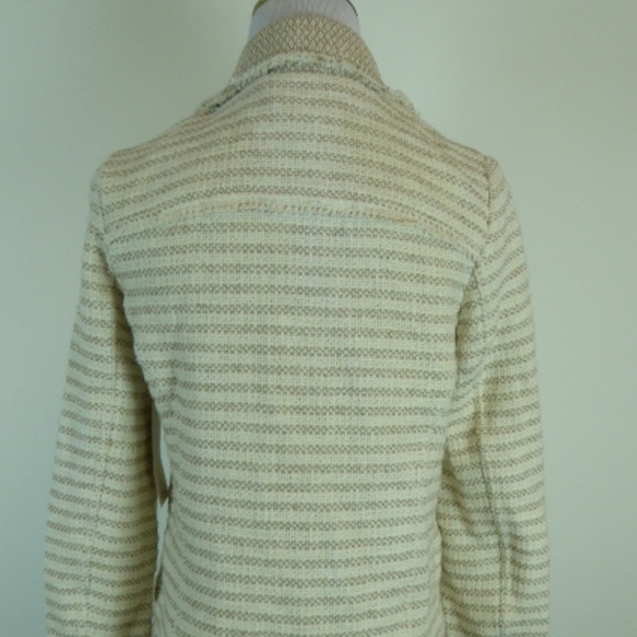 NEW ELLA MOSS BEIGE SALINAS TWEED ZIP moto JACKET - Picture 5 of 7